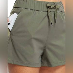 Lululemon On The Fly Shorts, 4 in. inseam, size 8, army green